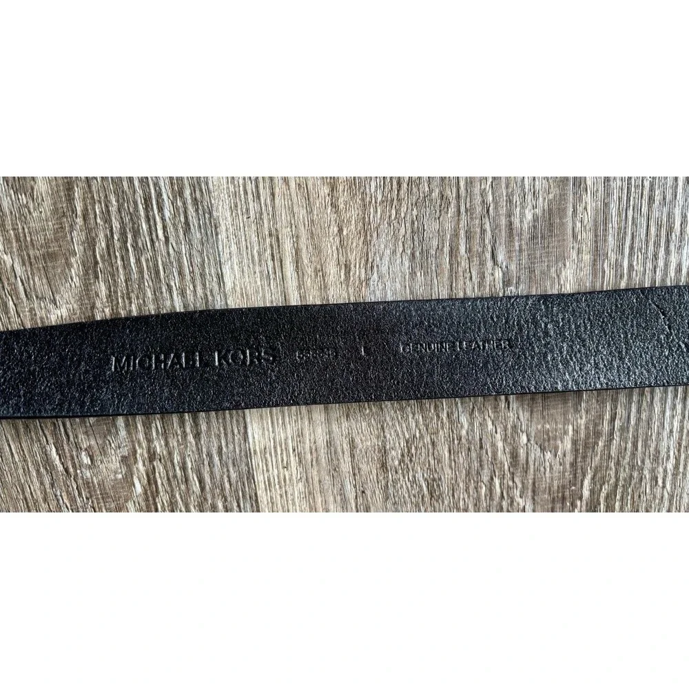 Michael Kors Women’s Double-Buckle Black Leather Belt Women’s Size Large NWT $78